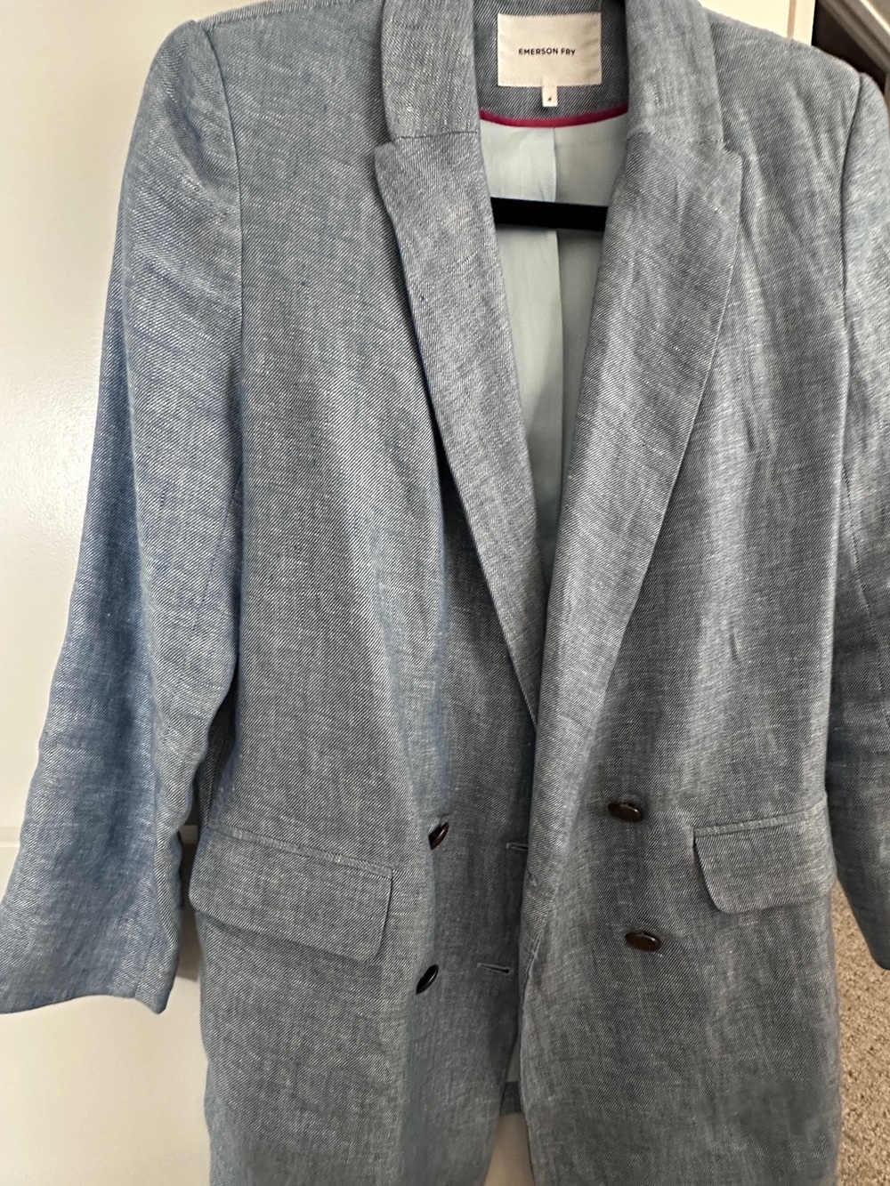Emerson Fry Lee Jacket in Blue Chambray Women’s Size 4 - Picture 6 of 11